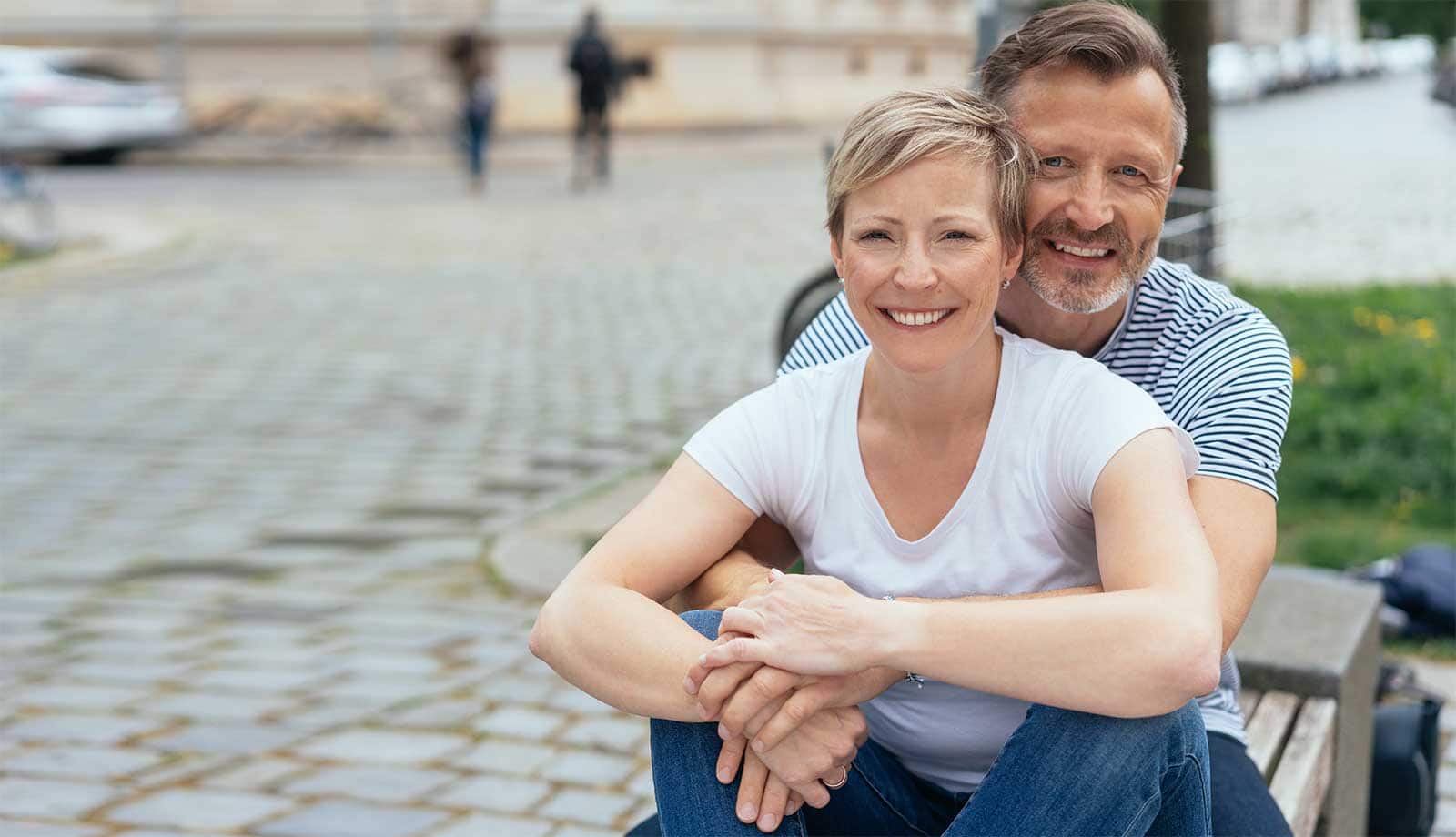 a man and woman sitting together